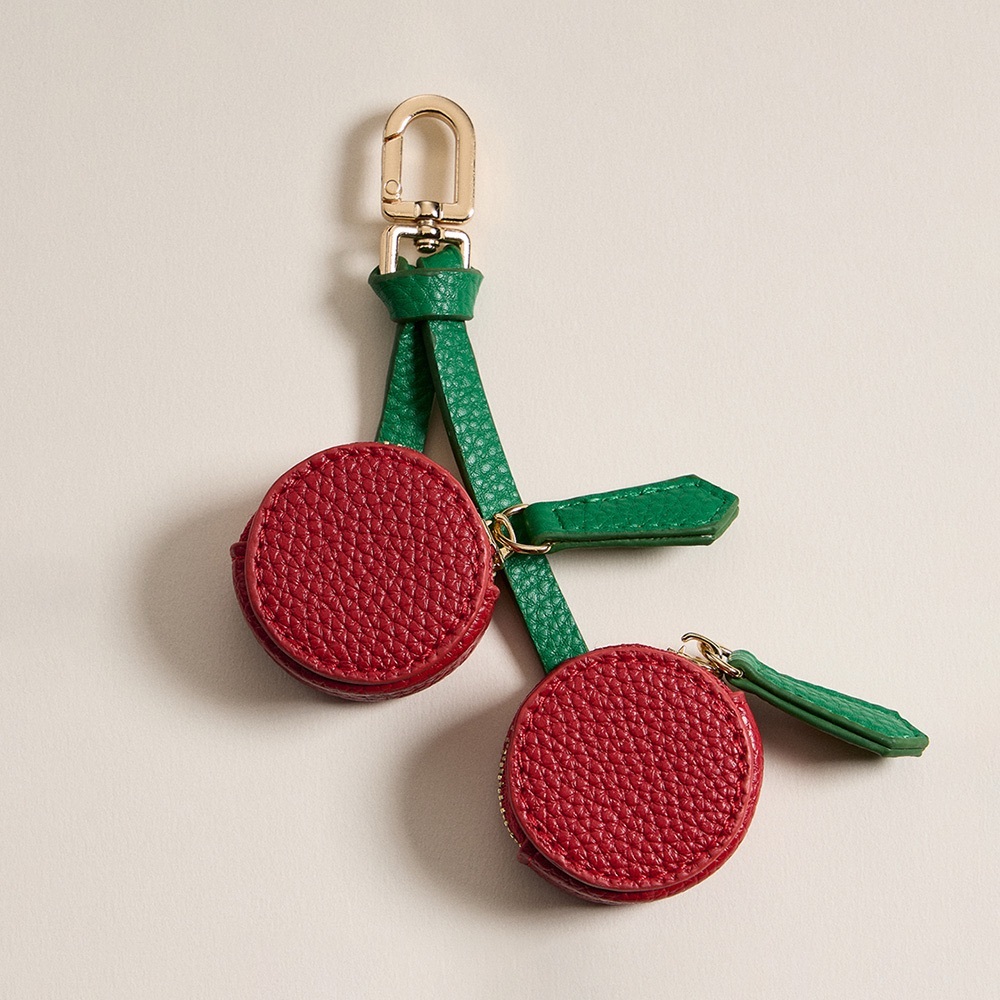 Leather Cherry Bag Charm